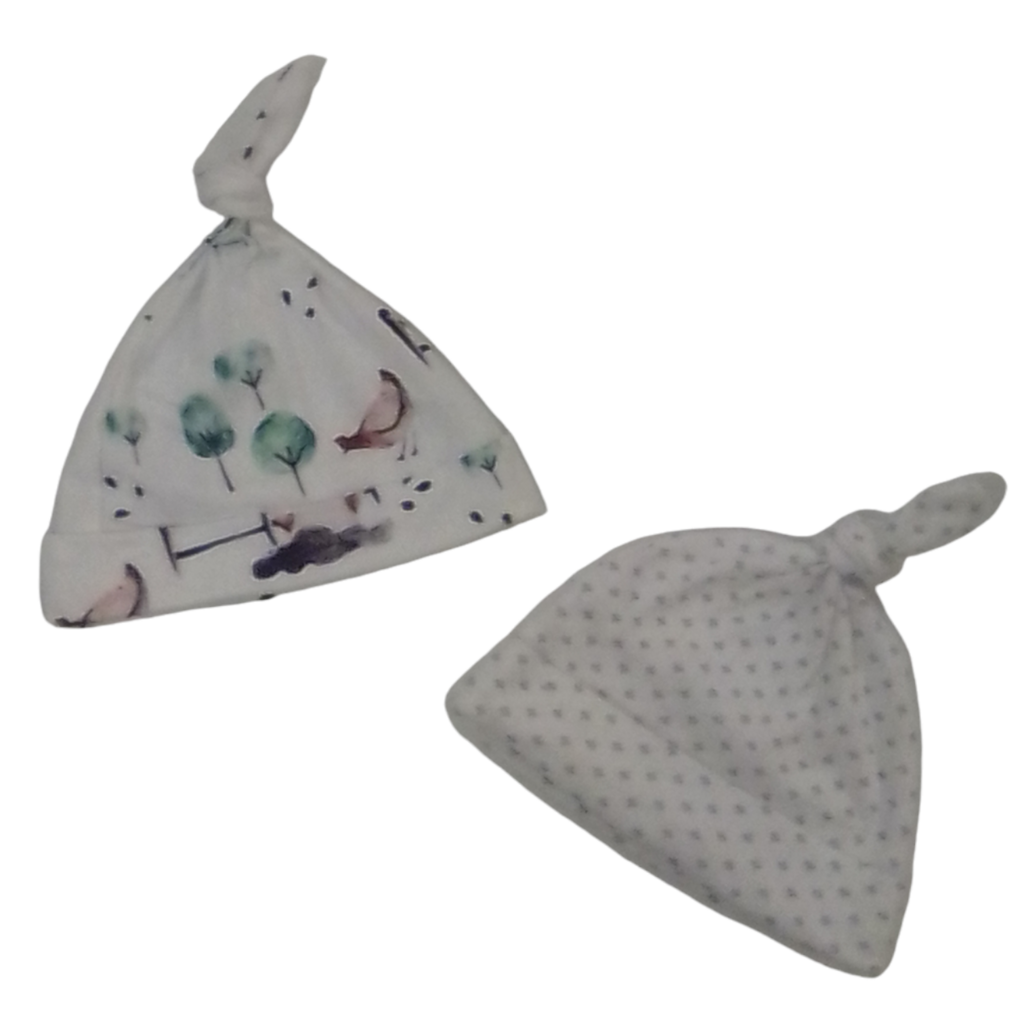 2pc Hats (White), Boy, Size: 0/3m