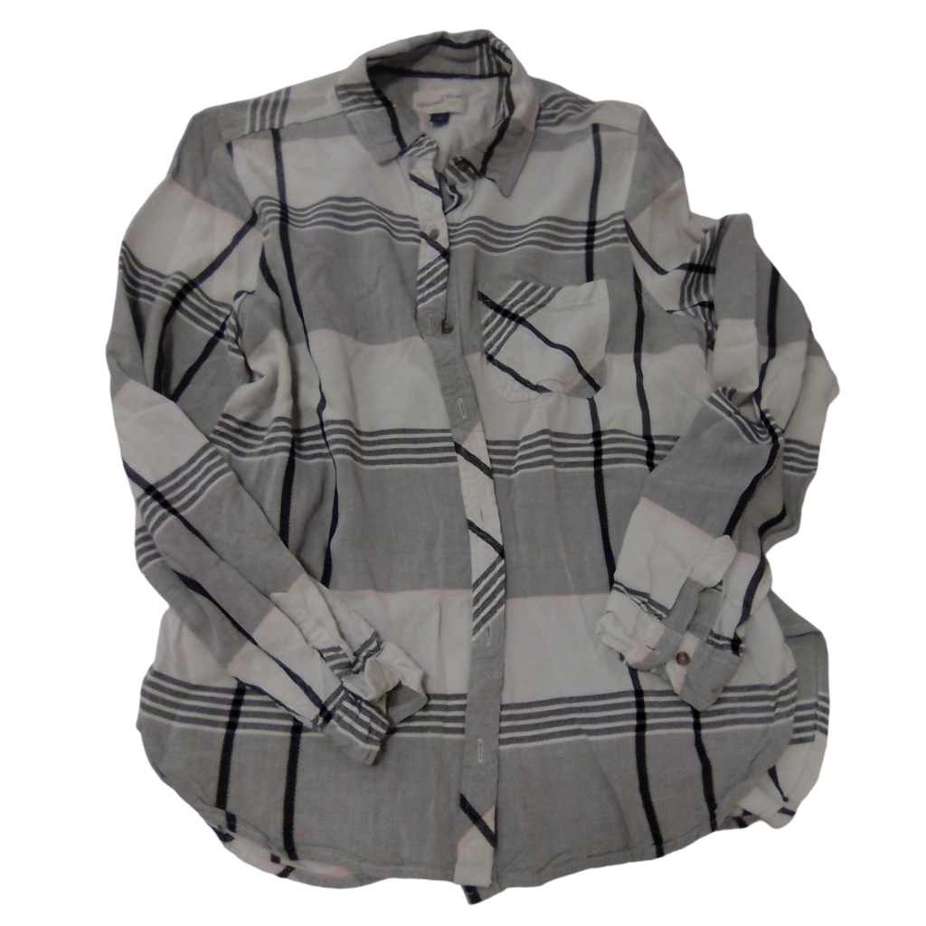 white/black Plaid, Womens, Size: M