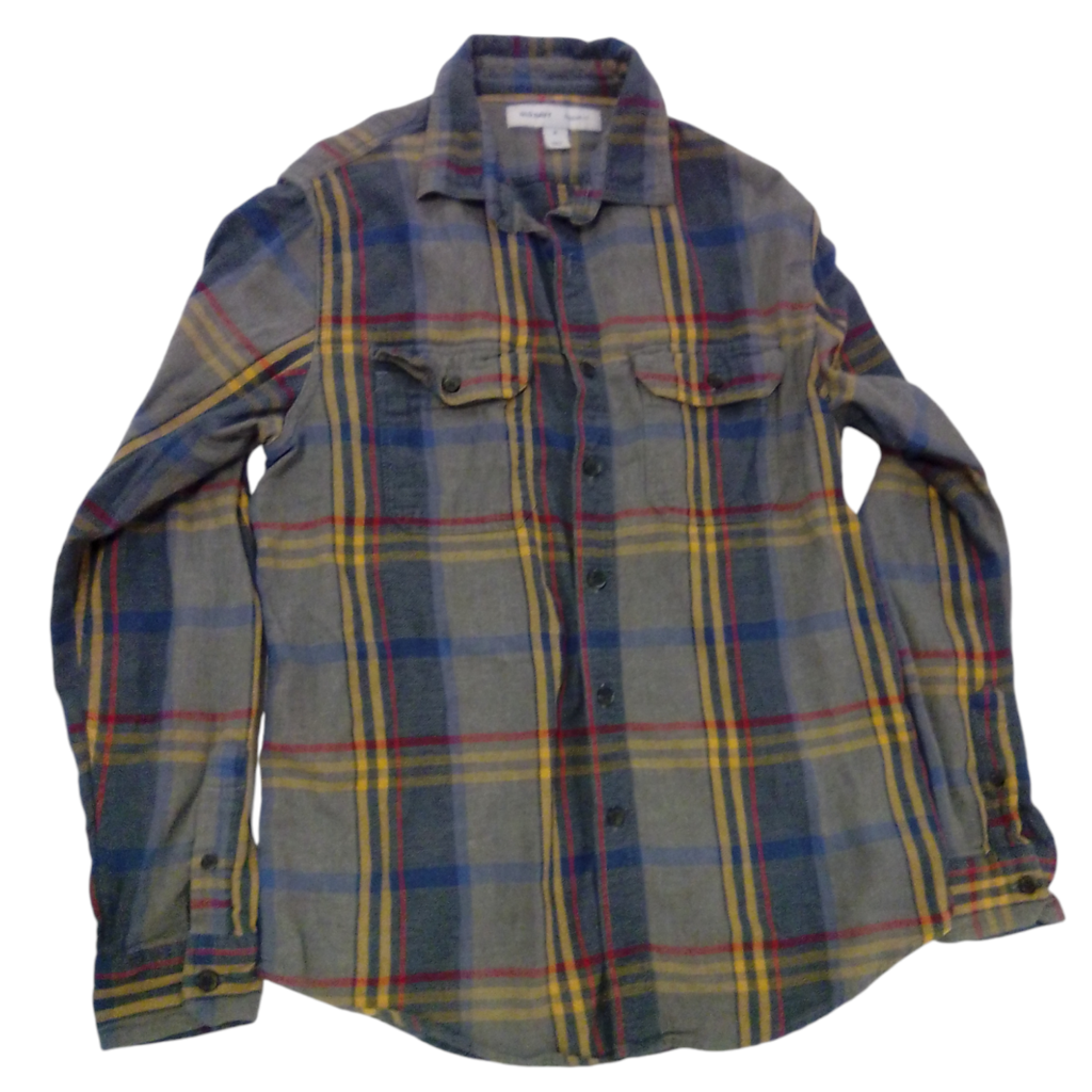 Long Sleeve Shirt: Plaid, Womens, Size: M