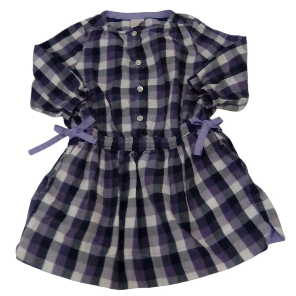 LS Dress: Plaid/purple, Girl, Size: 4t