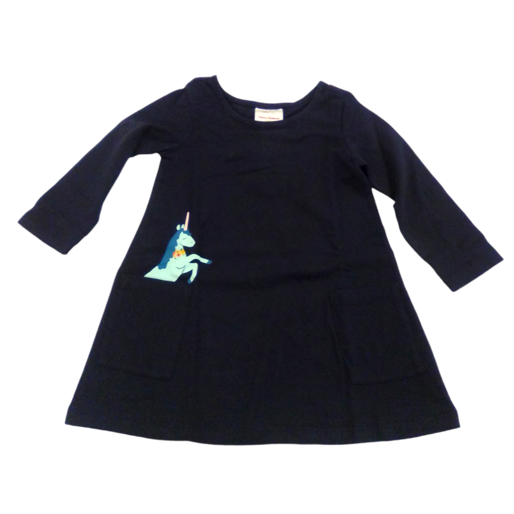 LS Dress:blue/horse, Girl, Size: 3t