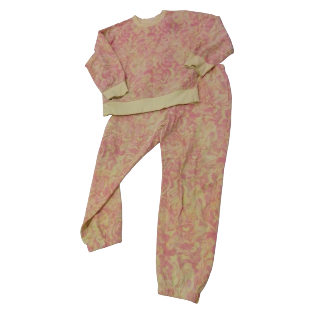 2pc Sweat Suit:Pink/Yello, Womens, Size: XS