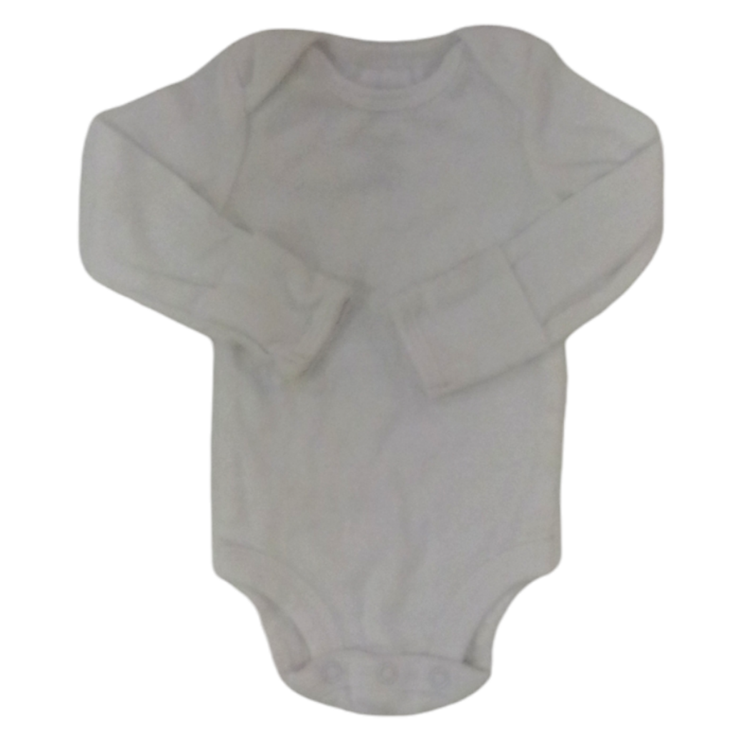 Long Sleeve Onesie (White), Boy, Size: Nb