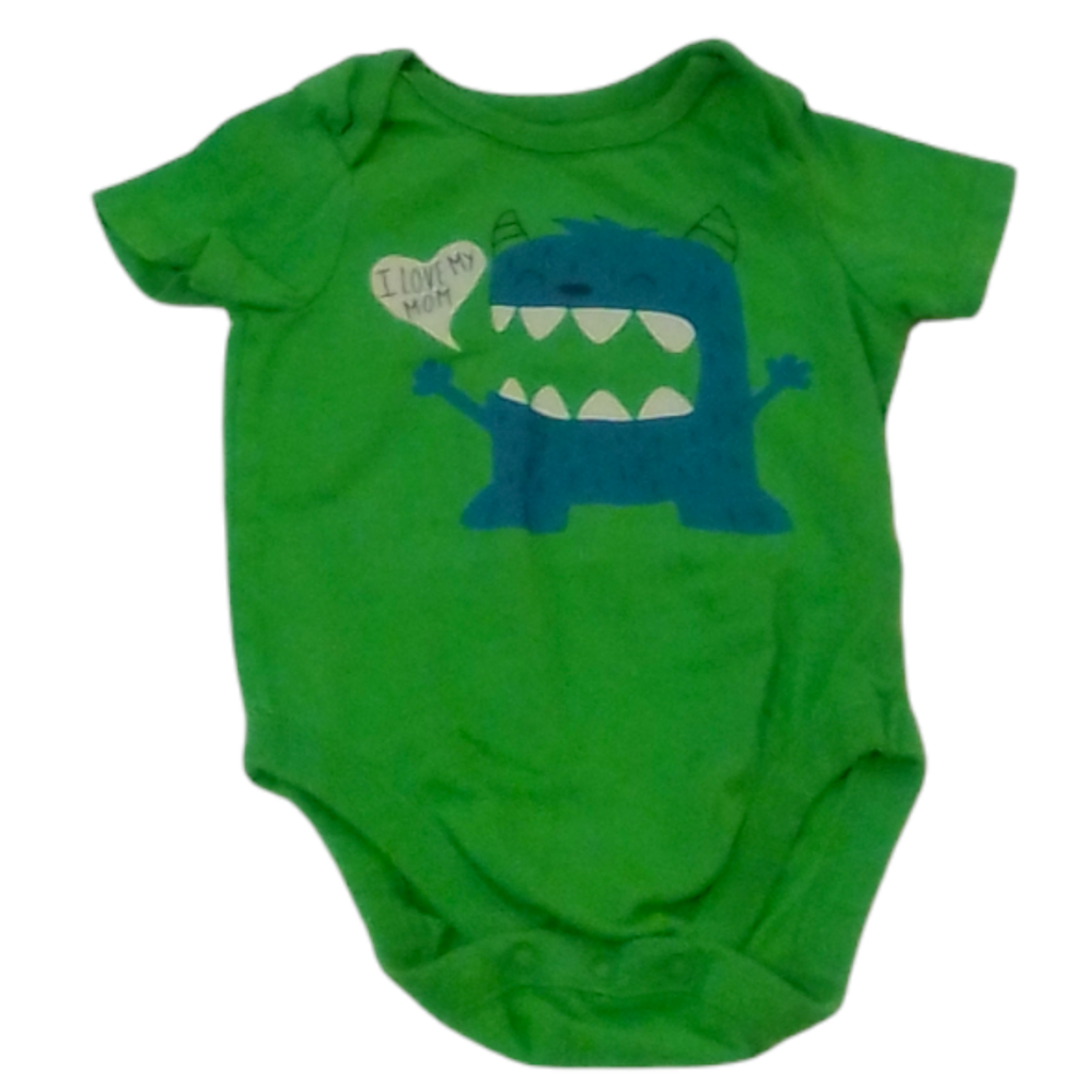 Onesie: Green Monster, Boy, Size: 0/3m