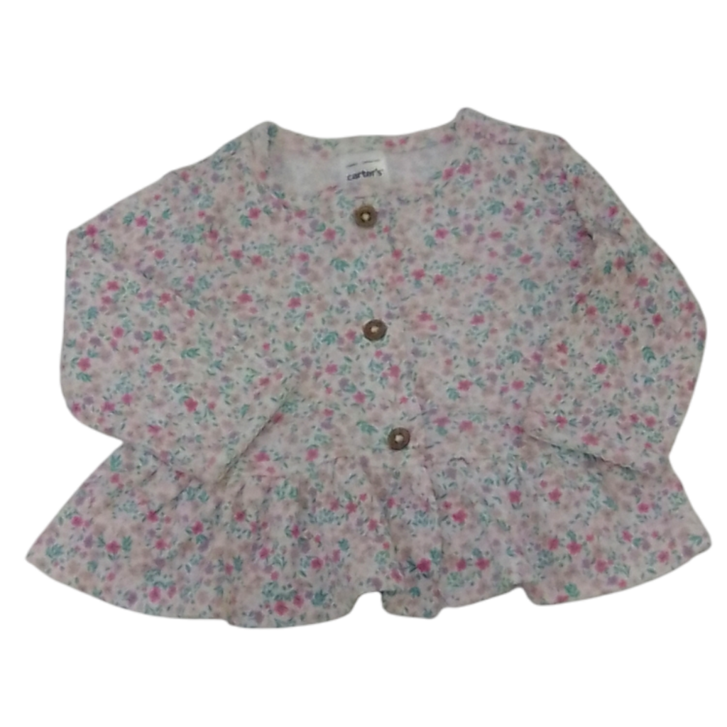 Long Sleeve Shirt, Flowers, Girl, Size: 3m