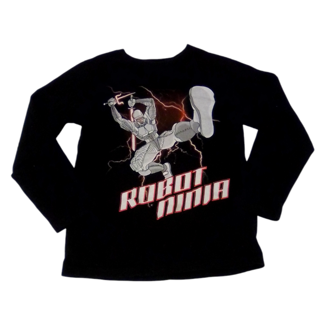 Long Sleeve Shirt: Robot, Boy, Size: 5/6