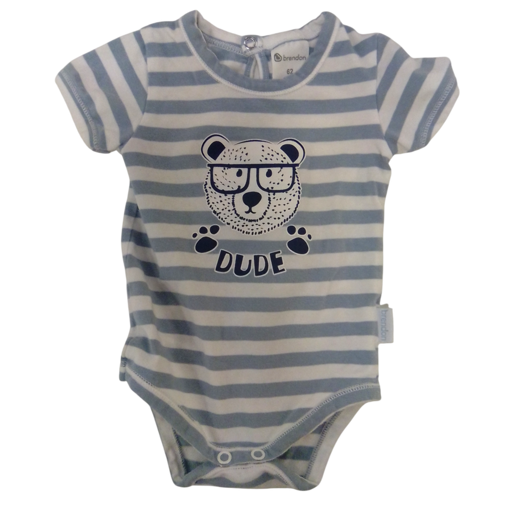 Onesie: Dude Bear Blue, Boy, Size: 3m