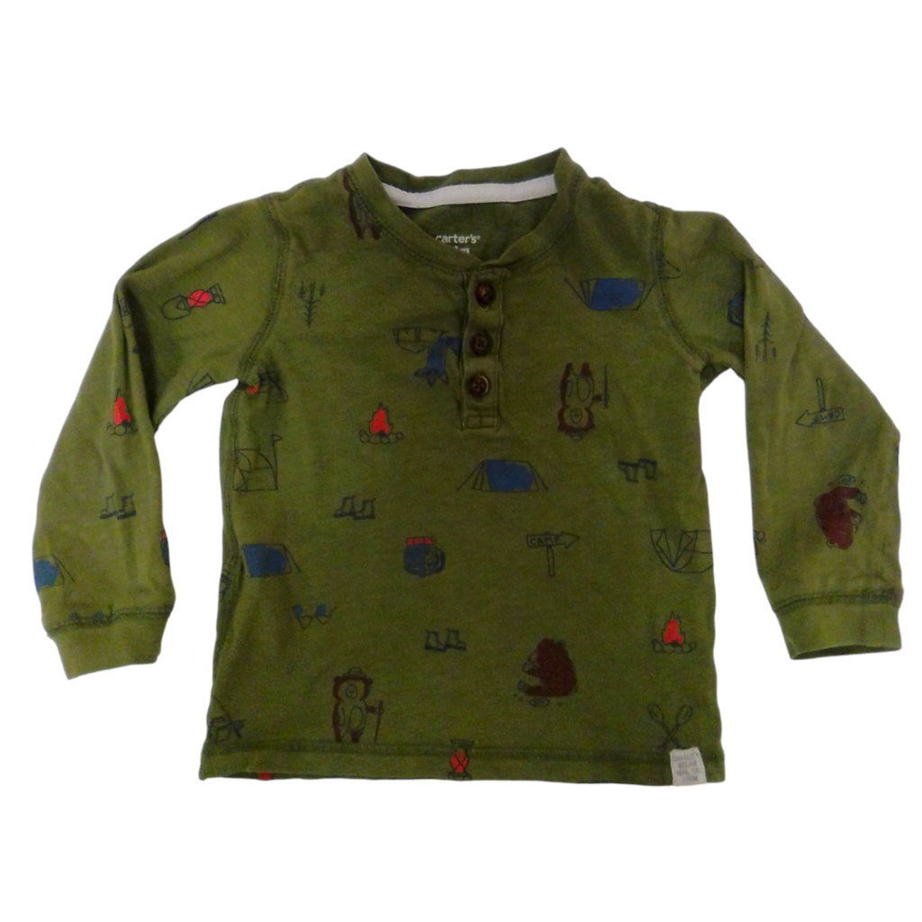 Long Sleeve: Green Camp, Boy, Size: 24m