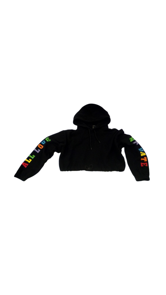 Cropped Hoodie Black, Womens, Size: S