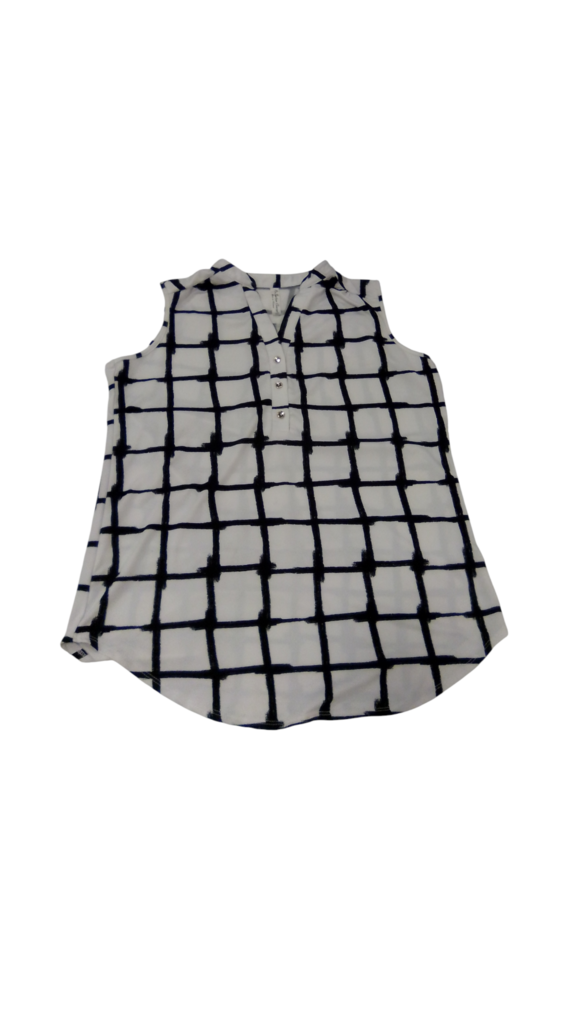 Shirt: White/Black Lines, Womens, Size: XL