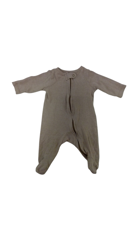 Sleeper: Brown Stripes, Girl, Size: 0/3m