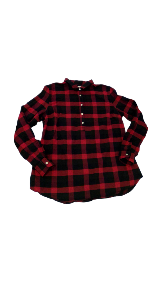 Long Sleeve Shirt: Plaid, Womens, Size: M