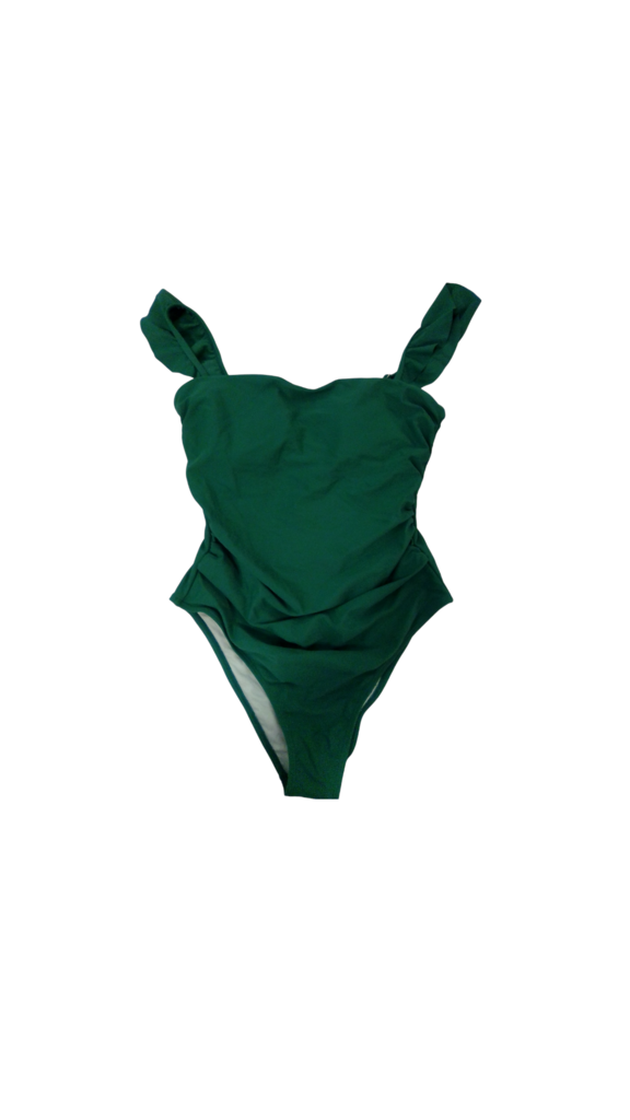 Swimsuit: Green One Piece, Womens, Size: M