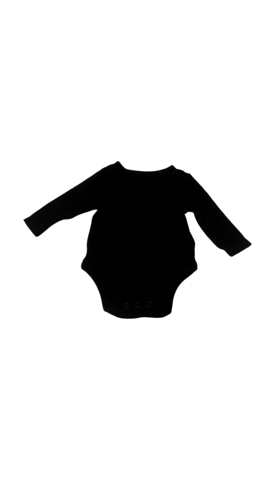 Long Sleeve Onesie: Black, Girl, Size: 0/3m