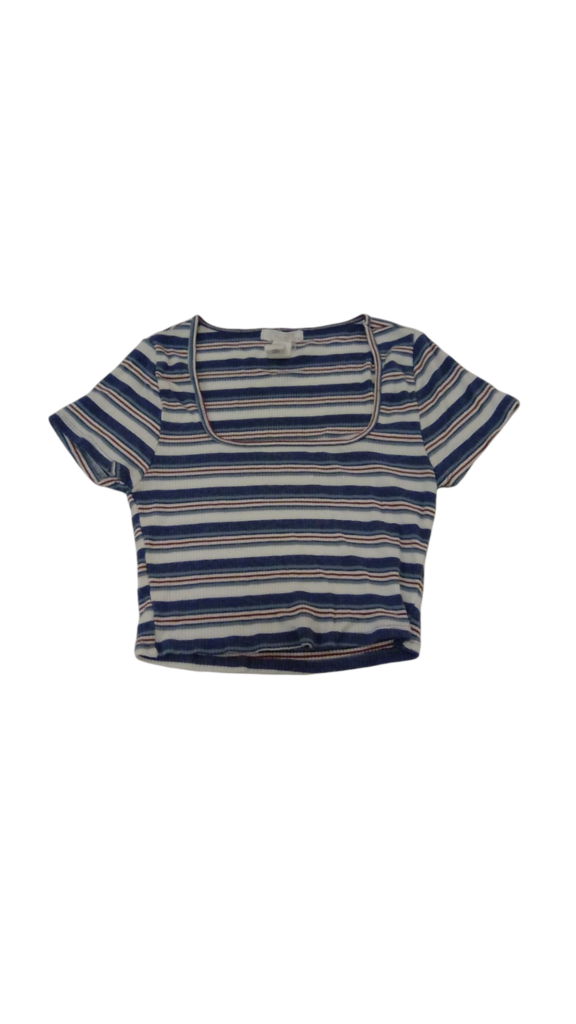 Shirt: Striped/ Cropped, Womens, Size: M