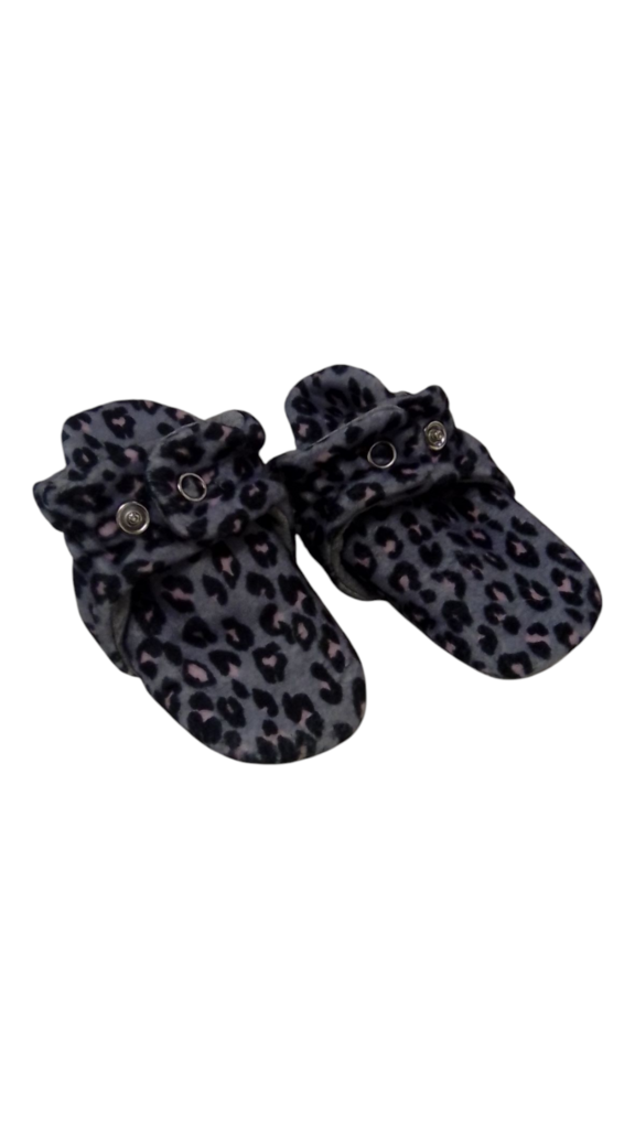 Booties: Gray Leopard, Kids, Size: 3/6m
