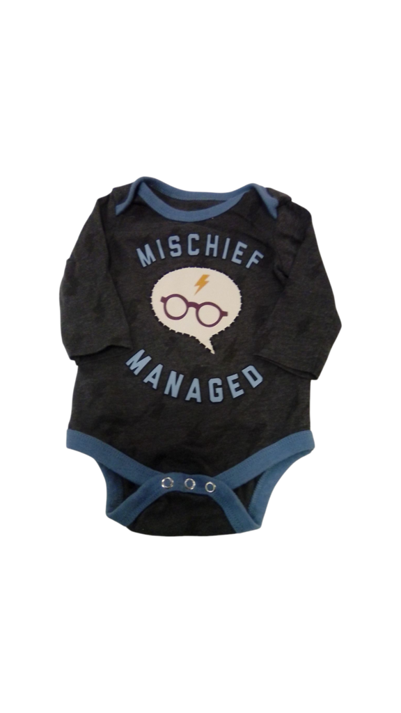 Long Sleeve Onesie: HP, Boy, Size: 0/3m