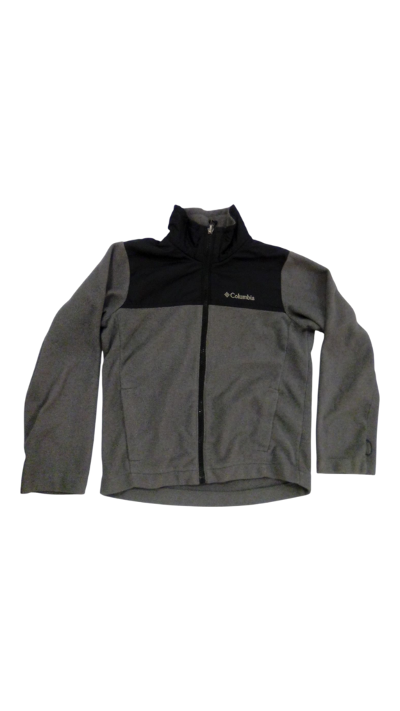 Zip-Up Jacket: Gray Fleec, Boy, Size: 8