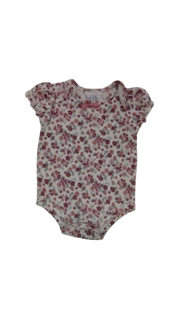 Onesie: Cream/Pink Floral, Girl, Size: 6m
