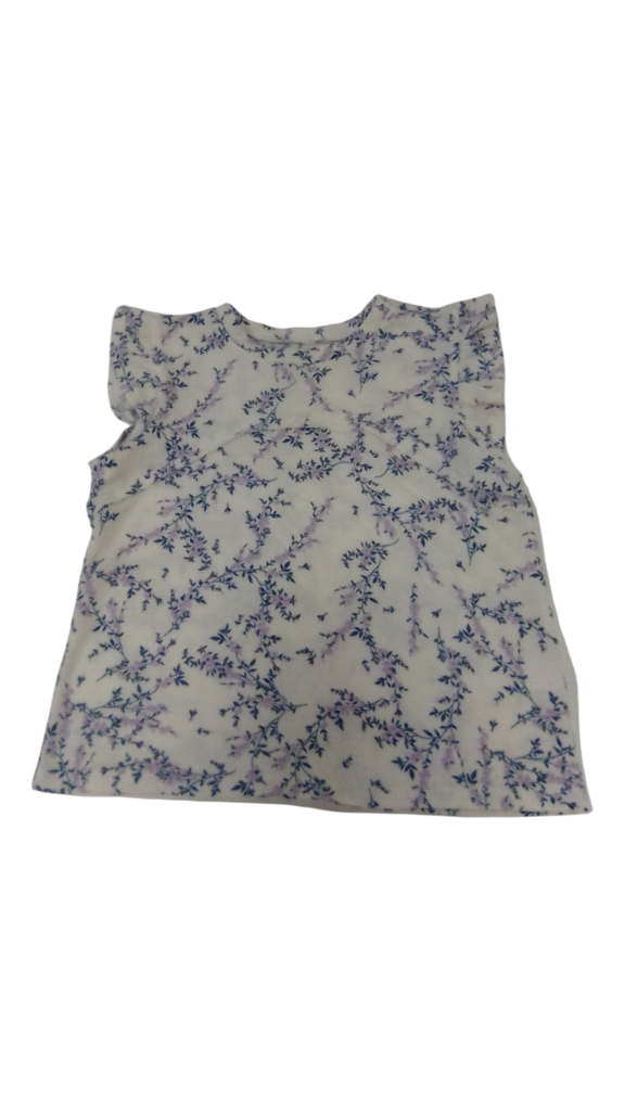 Shirt:White/Flowers, Girl, Size: 7