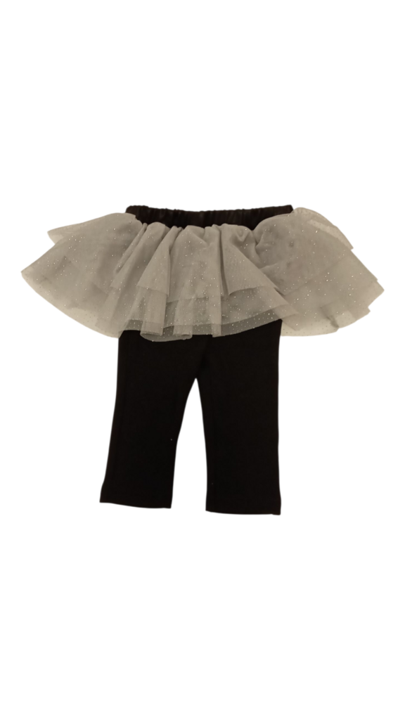 Pants: Black/Silver Tutu, Girl, Size: 3/6m