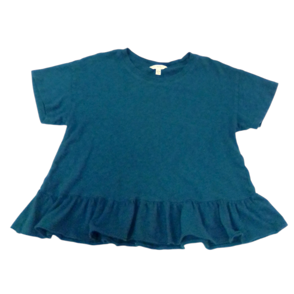 Dark Teal Peplum Shirt, Girl, Size: 12/14