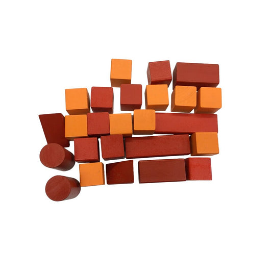25pc Wooden Blocks (Red/, Toys