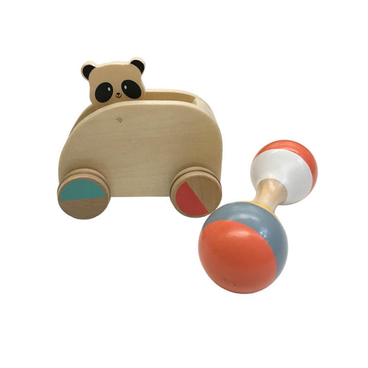 Wooden Panda Car & Rattle, Toys