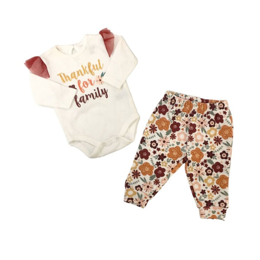 2pc Long Sleeve Onesie/Pants, Girl, Size: 0/3m