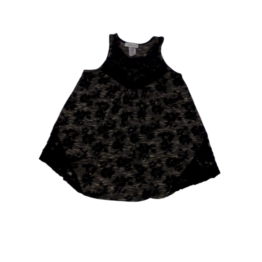 Tank (Black/Flowers), Girl, Size: 10/12