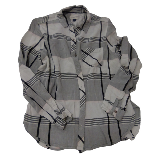 white/black Plaid, Womens, Size: M