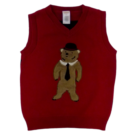 Vest (Red/Black/Bear), Boys, Size: 4t