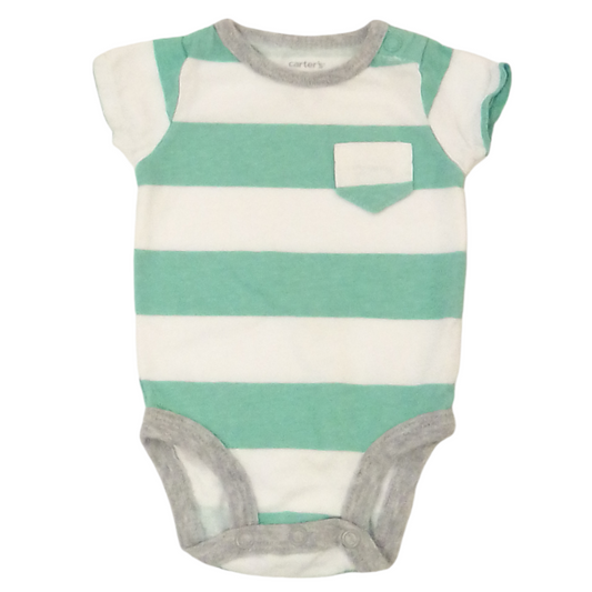 Onesie (White/Teal), Boys, Size: Nb