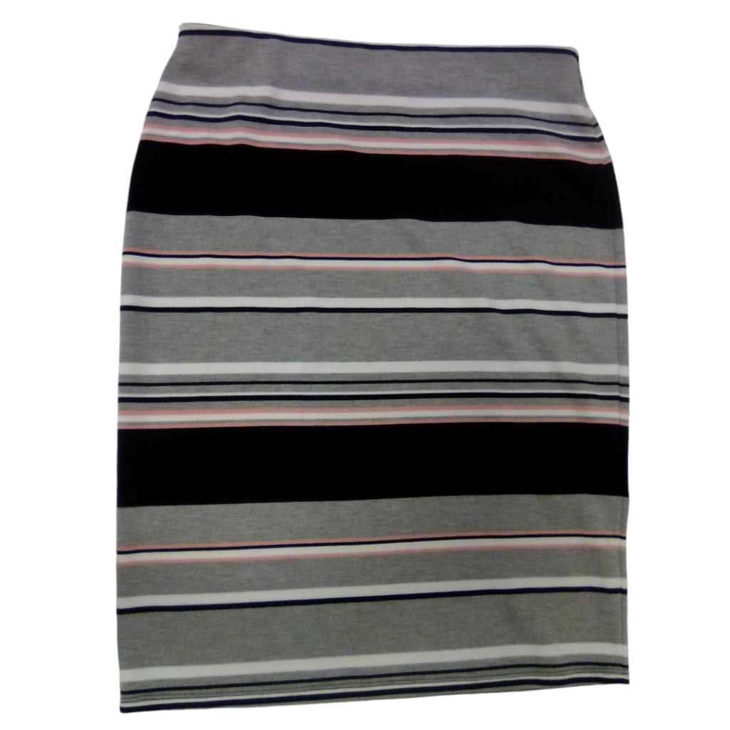 Skirt: Stripes Pink/black, Womens, Size: S