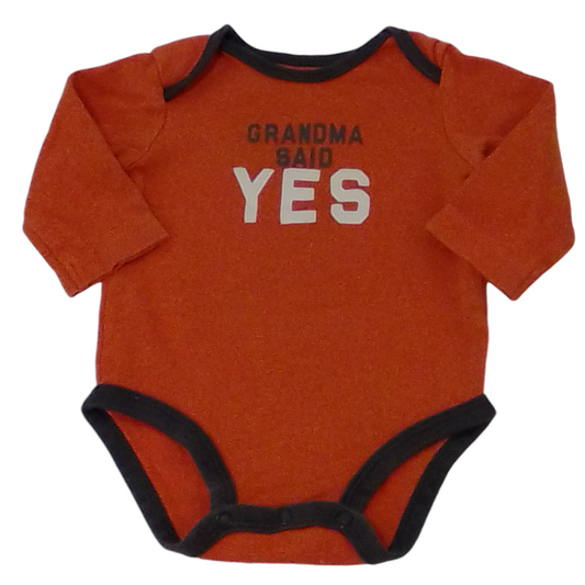 Long Sleeve Onesie: Orang, Boy, Size: 6m