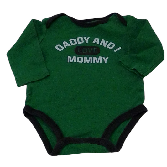 Long Sleeve Onesie:Green, Girl, Size: 3-6m
