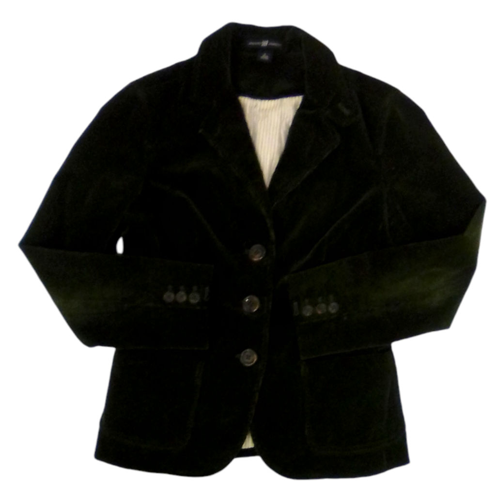 Jacket: Green Corduroy, Womens, Size: S/m