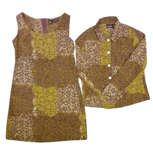 2pc LS Shirt:Purple Pattern, Womens, Size: M