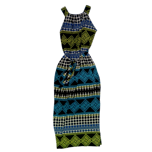 Dress: Greem/blue/pattern, Womens, Size: M