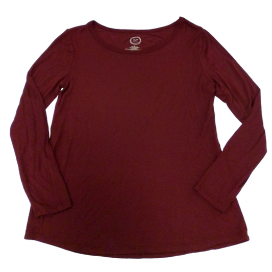 Long Sleeve Shirt: Maroon, Womens, Size: S
