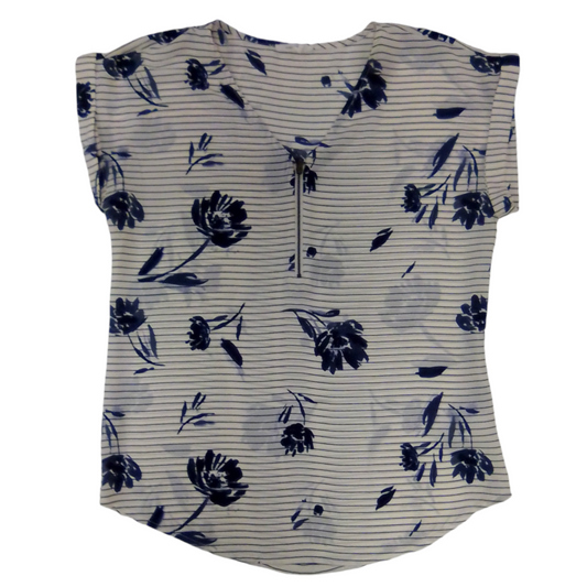 Shirt: Stripes/blue Flowers, W, Size: S