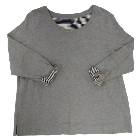 Long Sleeve Shirt:Grey, Womens, Size: XXL