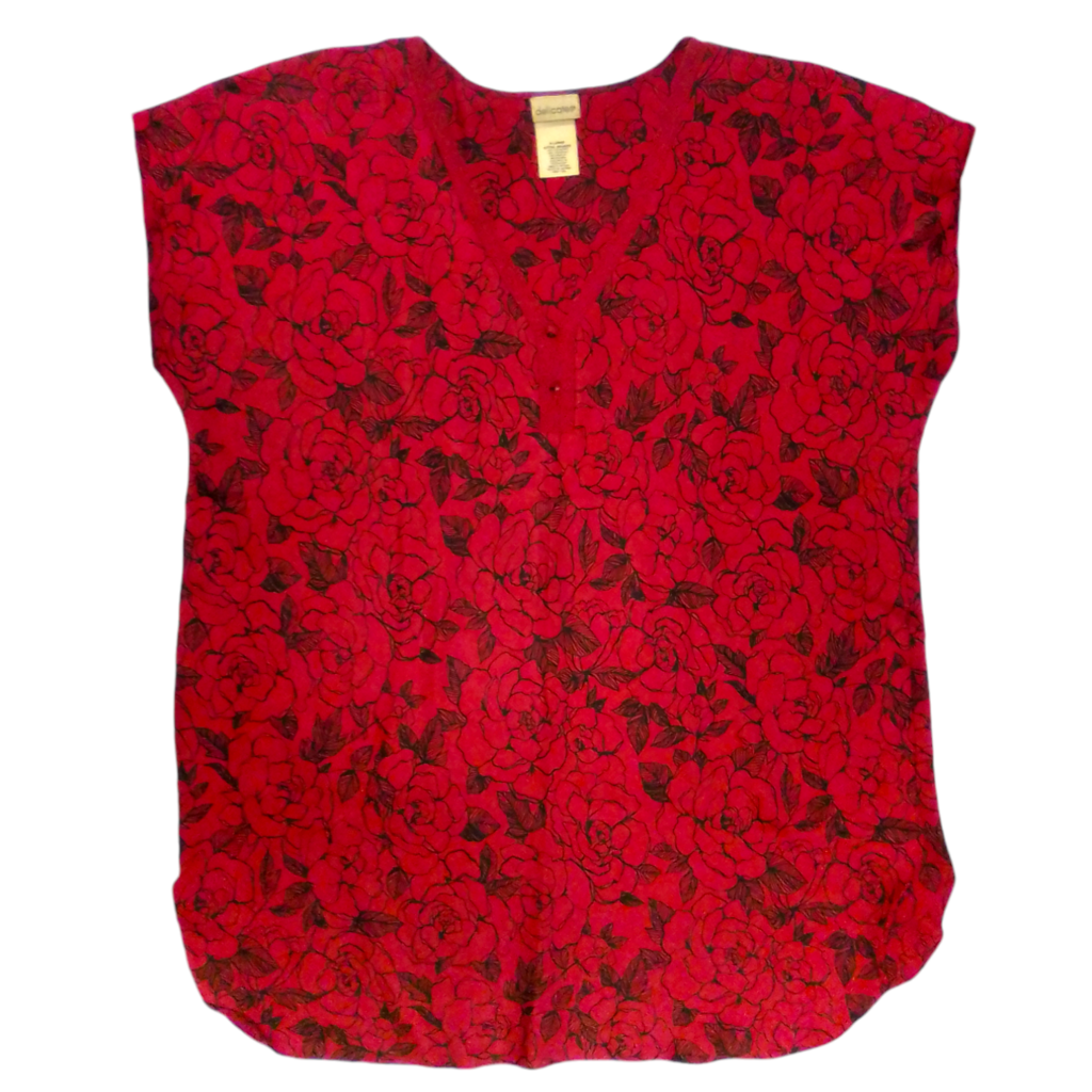 Shirt: Red Roses, Womens, Size: XL