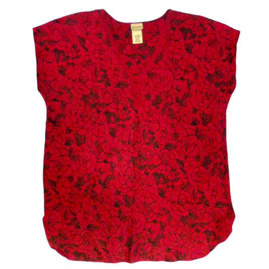 Shirt: Red Roses, Womens, Size: XL