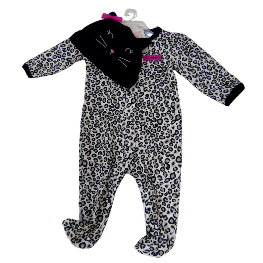 Sleeper With Hat: Leopard, Girl, Size: NB