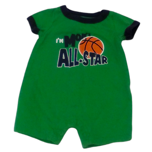 Romper: Green All Star, Boy, Size: NB