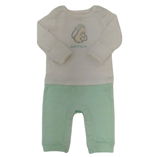 Romper (White/Mouse), Boy, Size: 3/6m