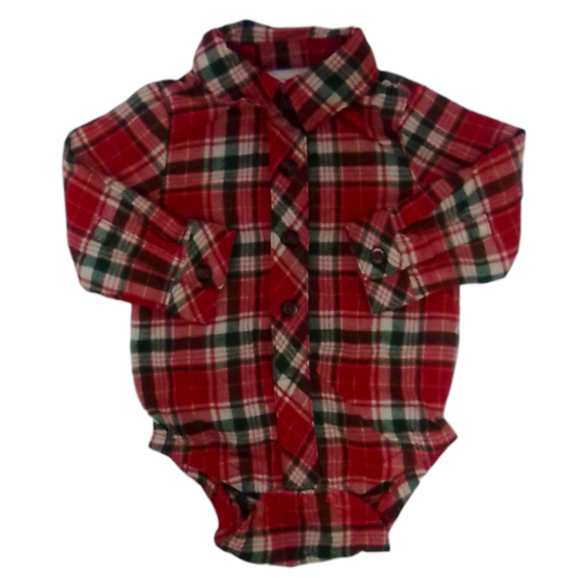 Long Sleeve Onesie (Red), Boy, Size: 0/3m