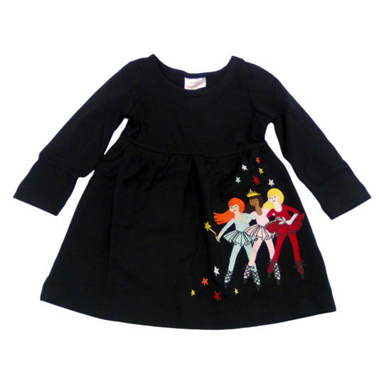 Dress:Black/dolls, Girl, Size: 3t