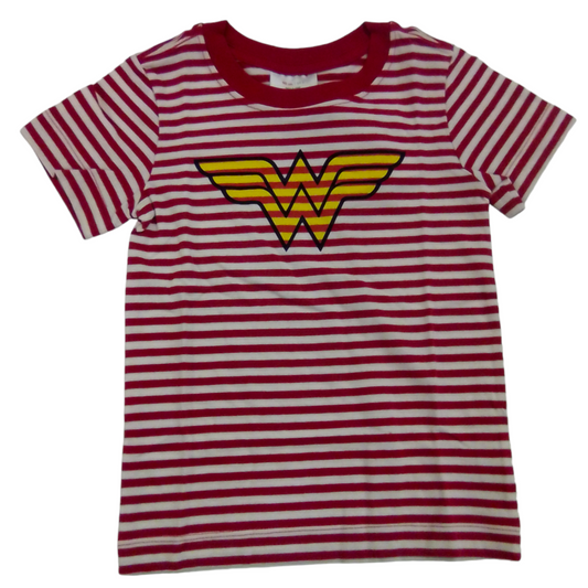 Shirt:wonderwoman/Stripes, Girl, Size: 3t